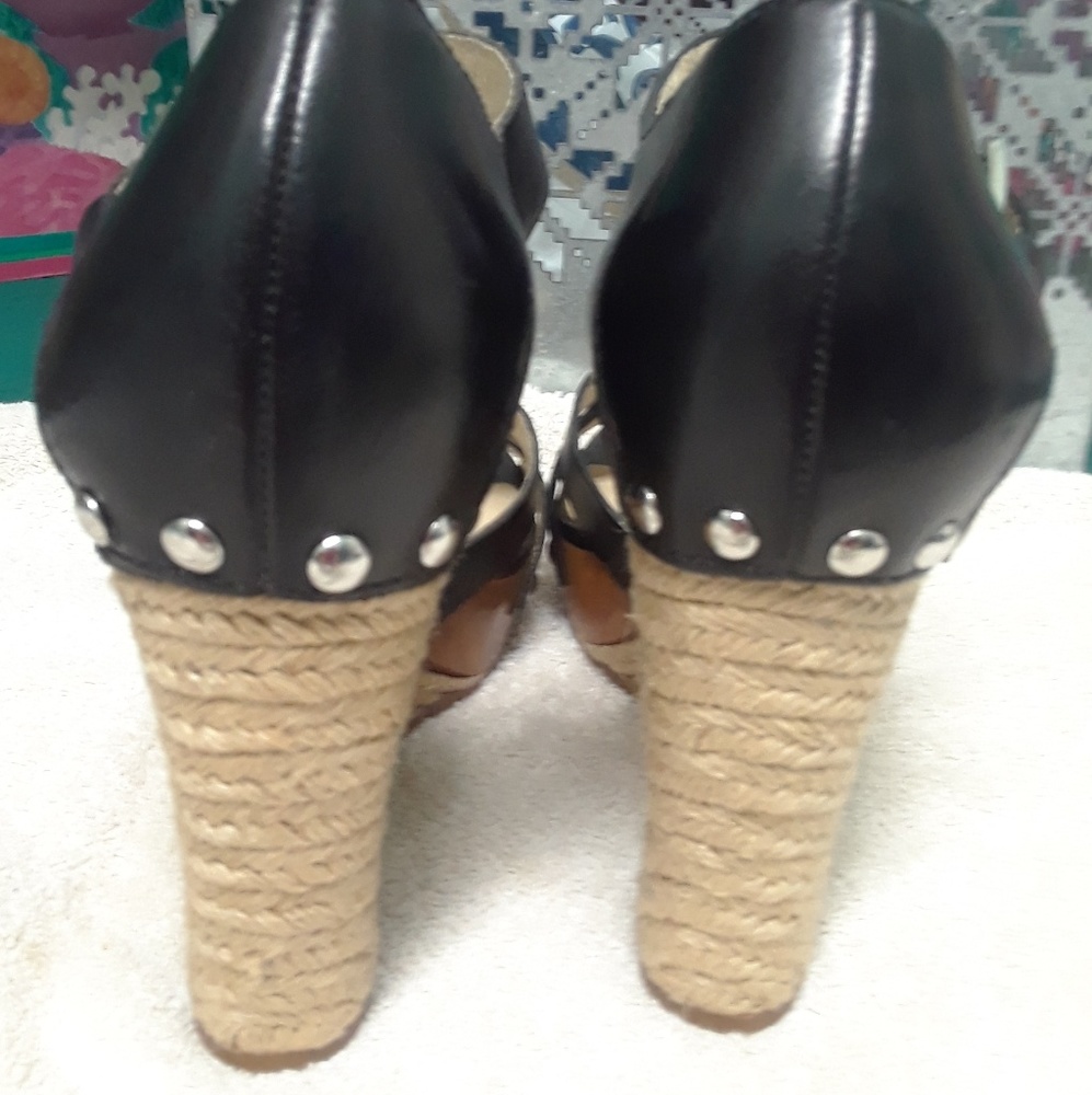 Michael Kors Jet Set 6 Wedge Sandals 9.5 - Picture 4 of 8
